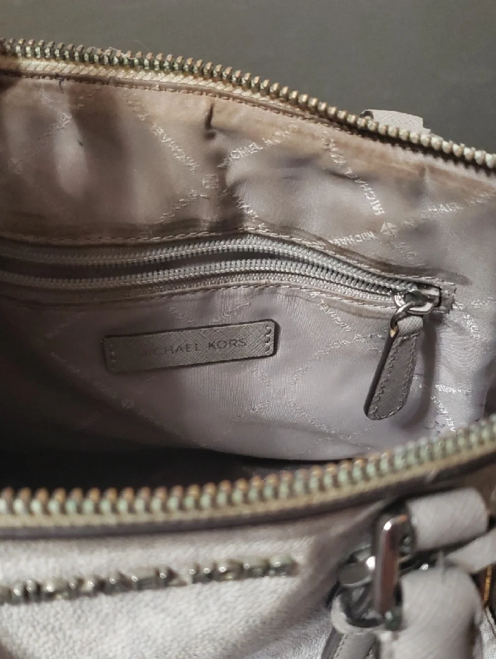 Michael Kors Silver Metallic and Gray Purse!
